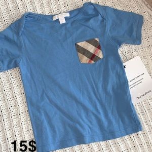 Burberry baby blue t shirt